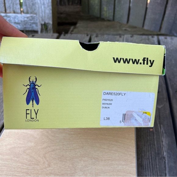 Fly London Dare520Fly Platform Wedge Leather Sandals In Nude Sz 38EU/7.5-8 US - Picture 4 of 16